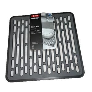 OXO Good Grips Small Black & Gray Sink Mat Protector 12.25"x11.5" PVC-Free NWT